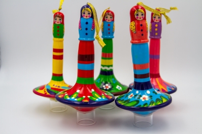 CS154 - Matryoshka Weihnachtsbaum-Kreisel-Anhänger/Christbaum-Kreisel-Anhänger