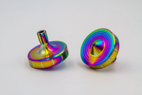 CS179 - Stainless steel spinning top rainbow size XL